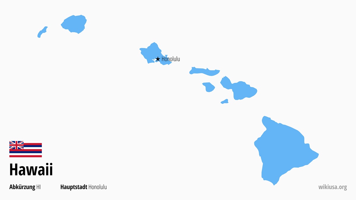 Karte des US-Bundesstaates Hawaii | Wo liegt Hawaii? | Hawaii (USA) – Fakten, Klima, Sehenswürdigkeiten