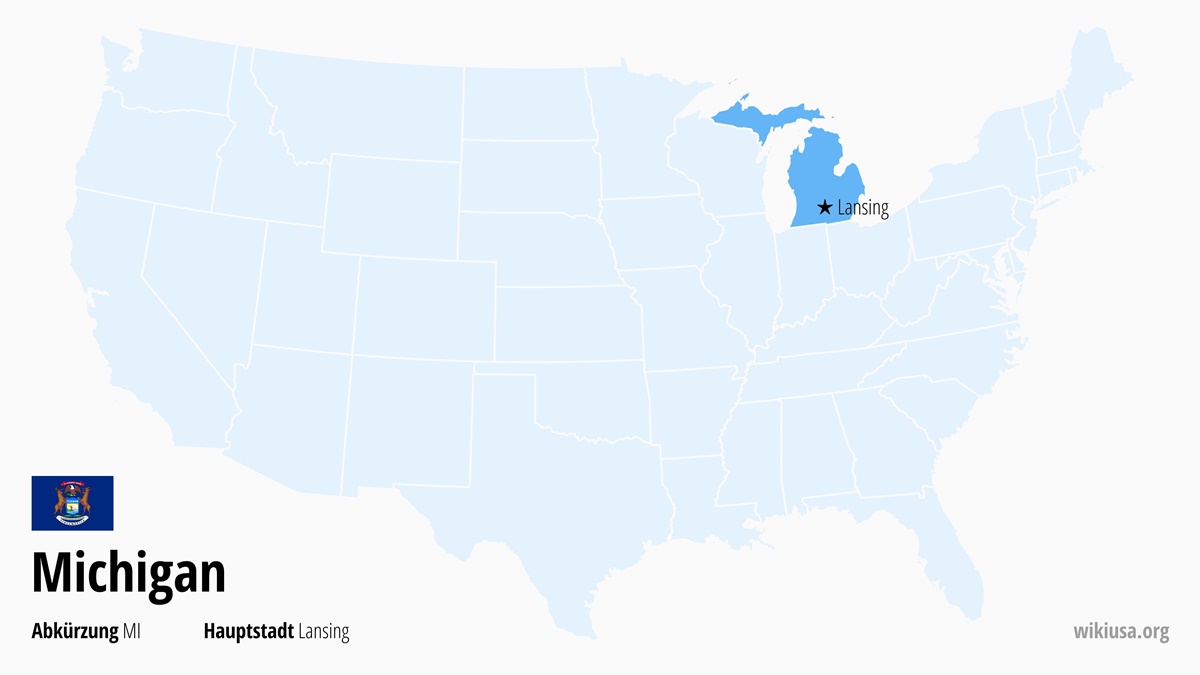 Karte des US-Bundesstaates Michigan | Wo liegt Michigan? | Michigan – Hauptstadt, größte Städte, Wetter und Karte