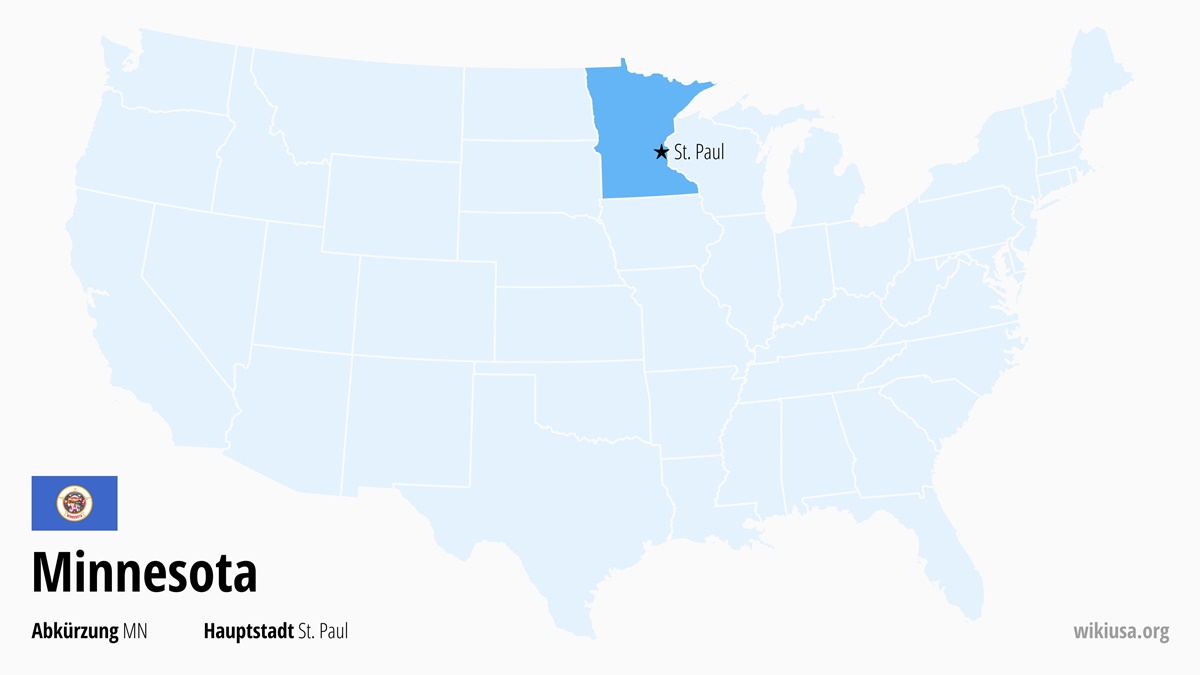 Karte des US-Bundesstaates Minnesota | Wo liegt Minnesota? | Minnesota – Hauptstadt, Karte, Wetter und größte Städte