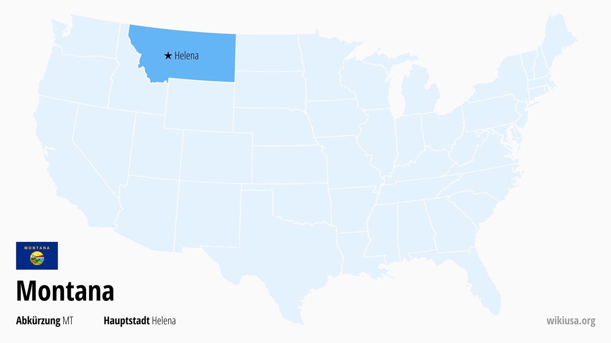 Karte des US-Bundesstaates Montana | Wo liegt Montana? | Montana (USA) – Fakten, Klima, Sehenswürdigkeiten