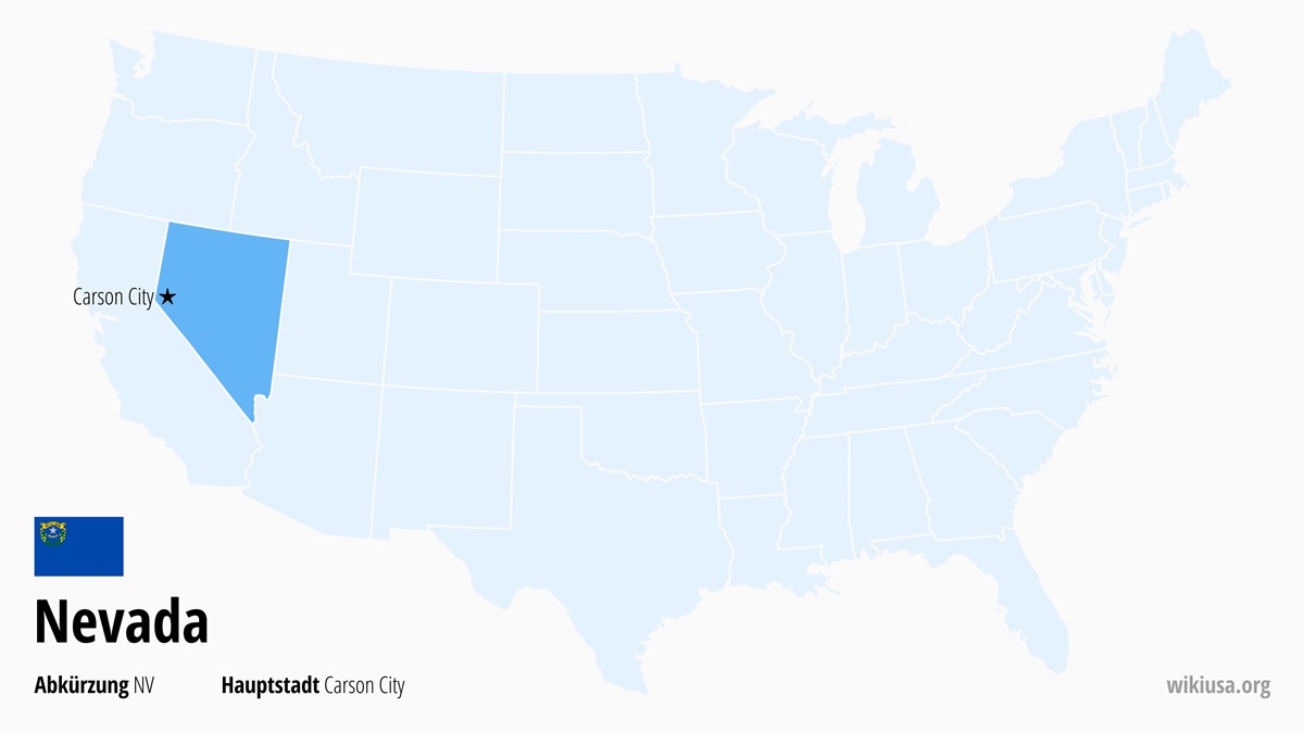 Karte des US-Bundesstaates Nevada | Wo liegt Nevada? | Nevada (USA) – Fakten, Klima, Sehenswürdigkeiten