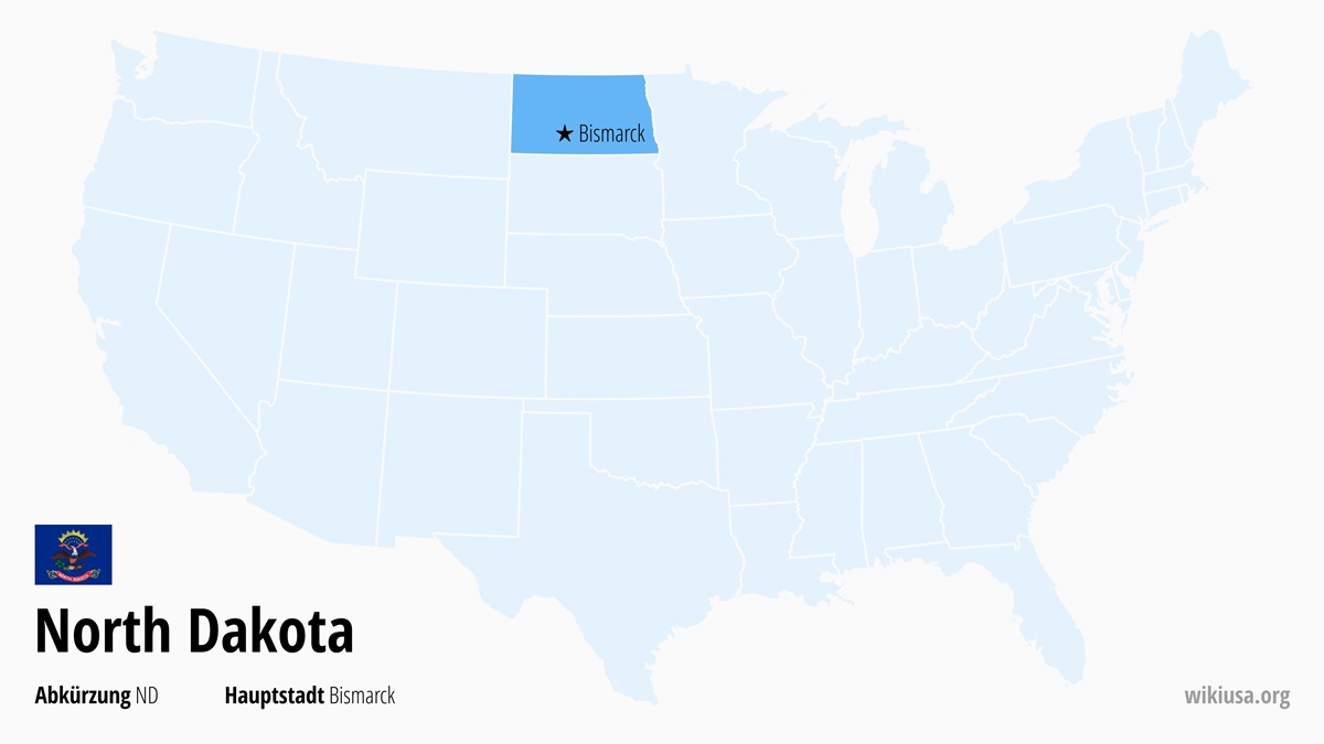 Karte des US-Bundesstaates North Dakota | Wo liegt North Dakota? | North Dakota – Hauptstadt, Karte, Wetter und größte Städte