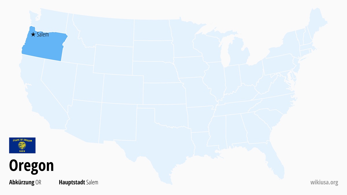 Karte des US-Bundesstaates Oregon | Wo liegt Oregon? | Oregon (USA) – Fakten, Klima, Sehenswürdigkeiten