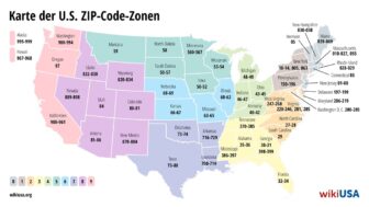 Postleitzahlen USA – Karte der Bundesstaaten, ZIP-Codes