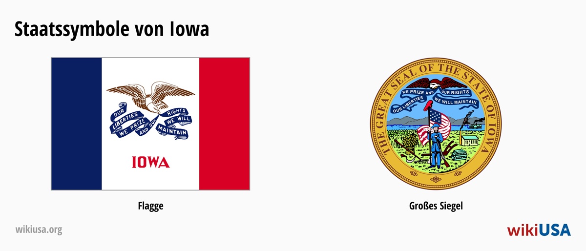 Flagge des Bundesstaates Iowa | Das große Siegel des Bundesstaates Iowa