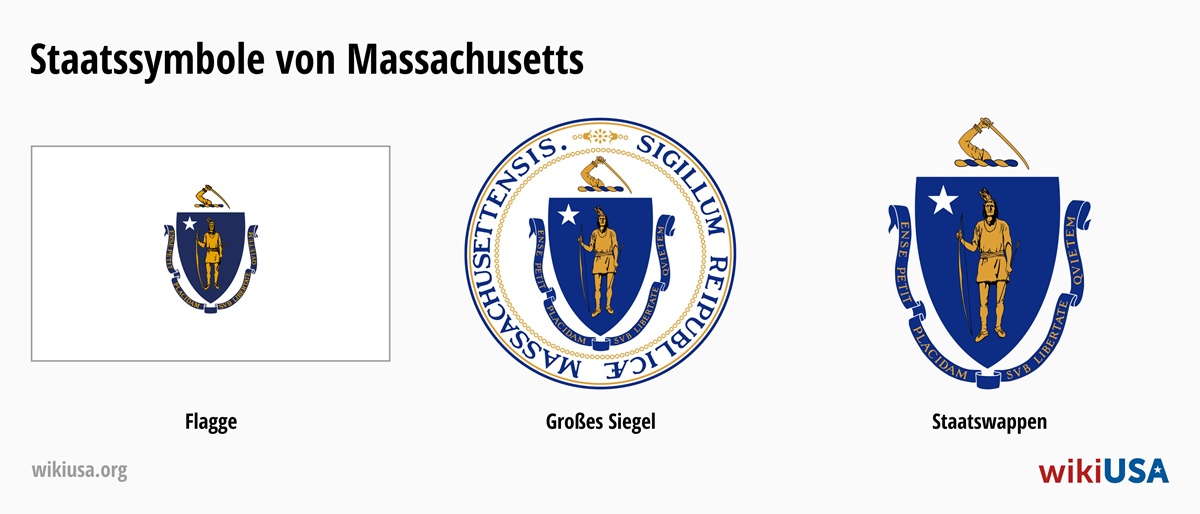 Flagge des Bundesstaates Massachusetts | Das große Siegel des Bundesstaates Massachusetts