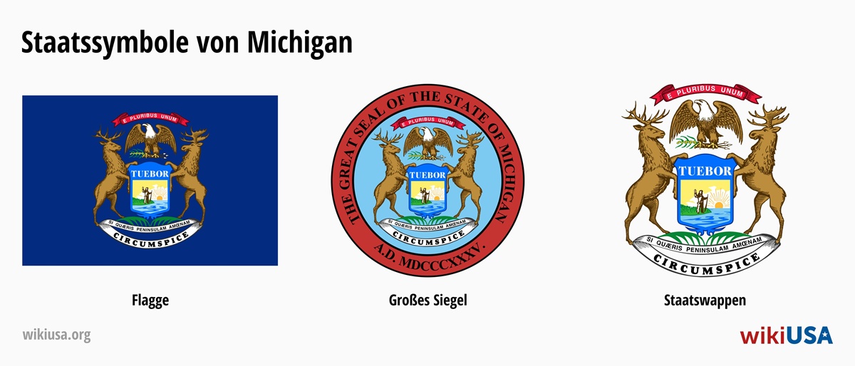 Flagge des Bundesstaates Michigan | Das große Siegel des Bundesstaates Michigan