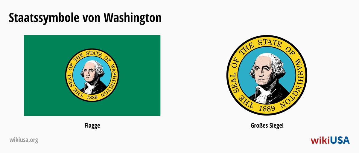 Flagge des Bundesstaates Washington | Das große Siegel des Bundesstaates Washington